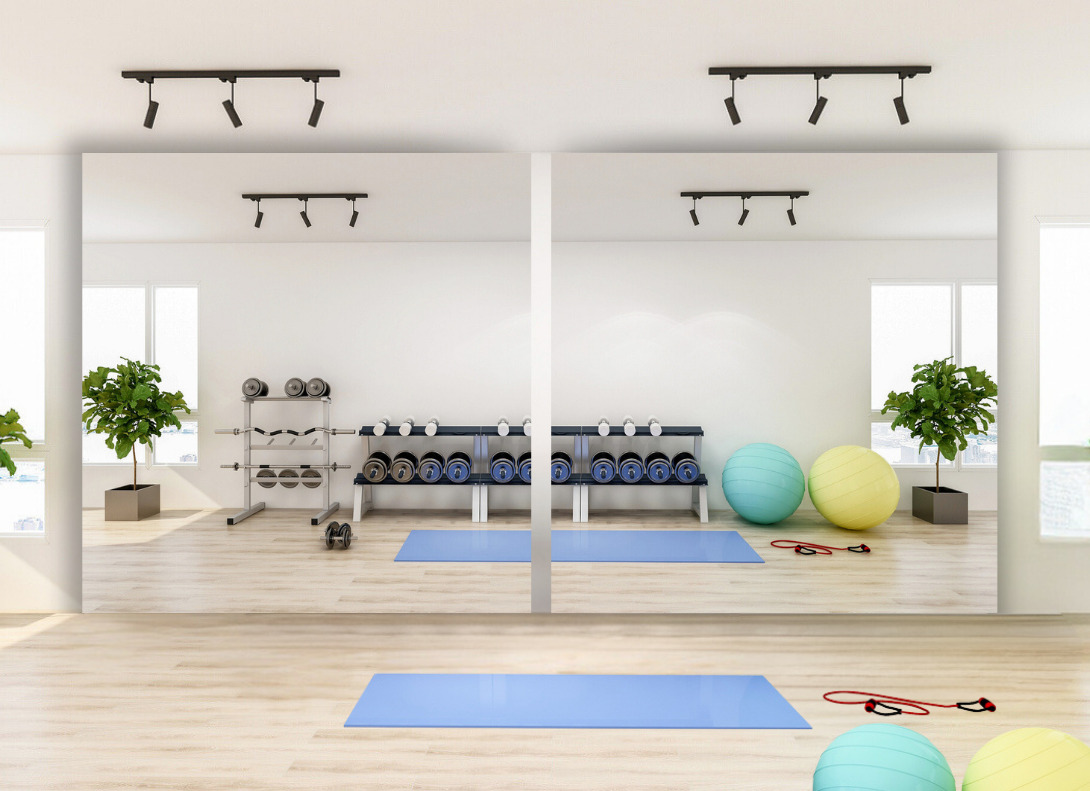 Dansspiegel als fitness spiegel - verzilverd