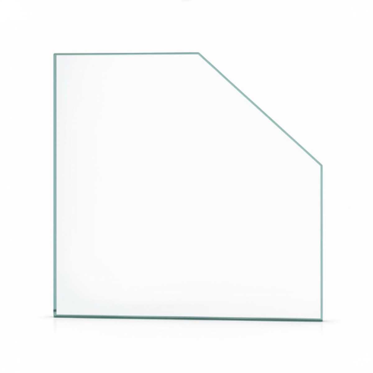 Glasplaat gehard glas schuine zijde links aflopend