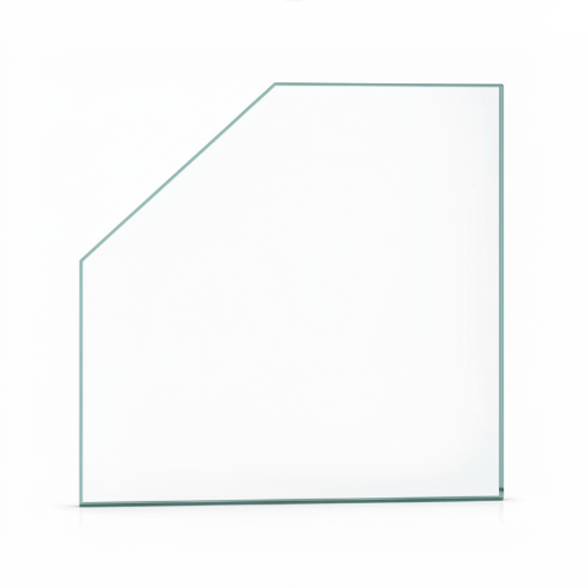 Glasplaat gehard glas schuine zijde links aflopend