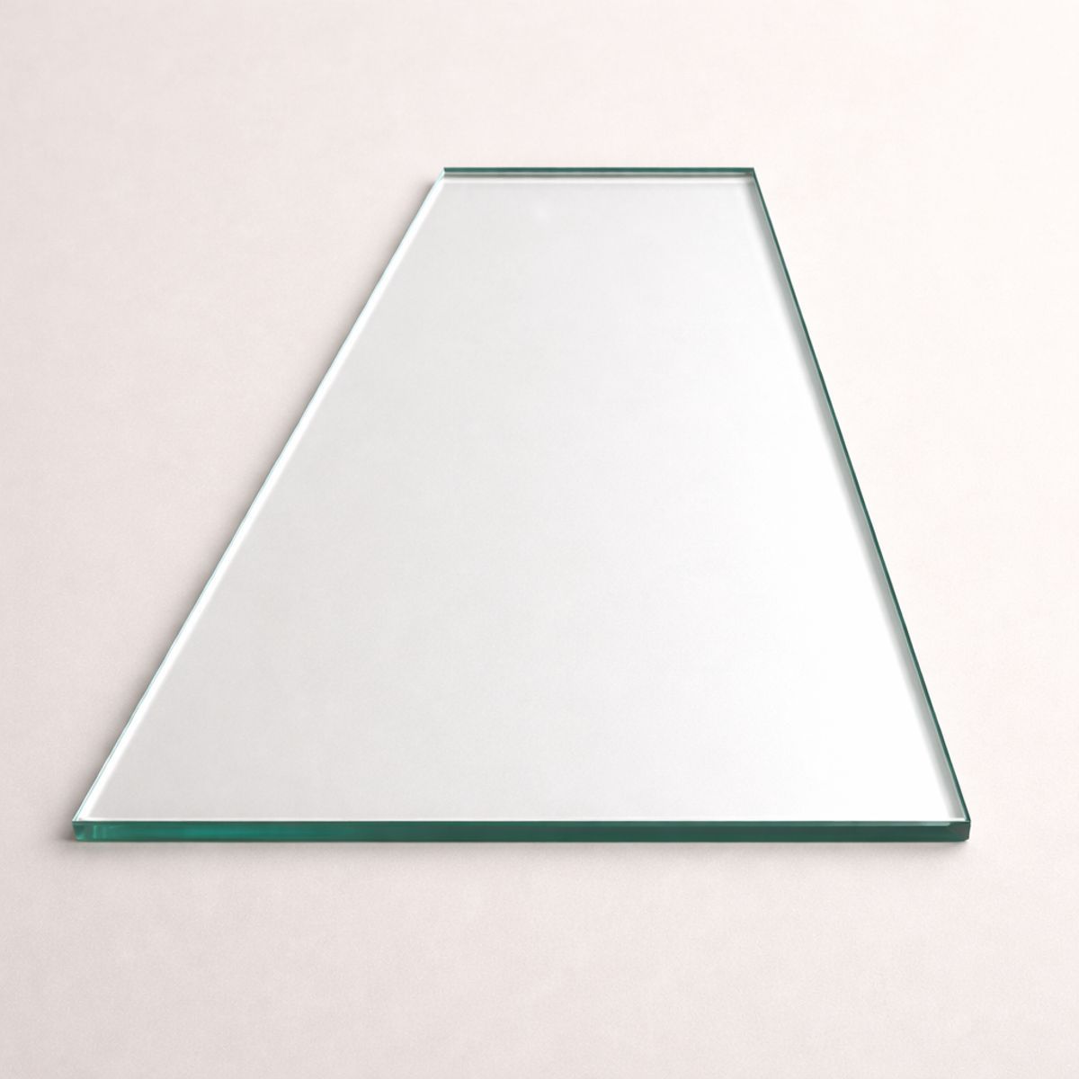 Glasplaat van gehard glas rechthoek met twee schuine zijde