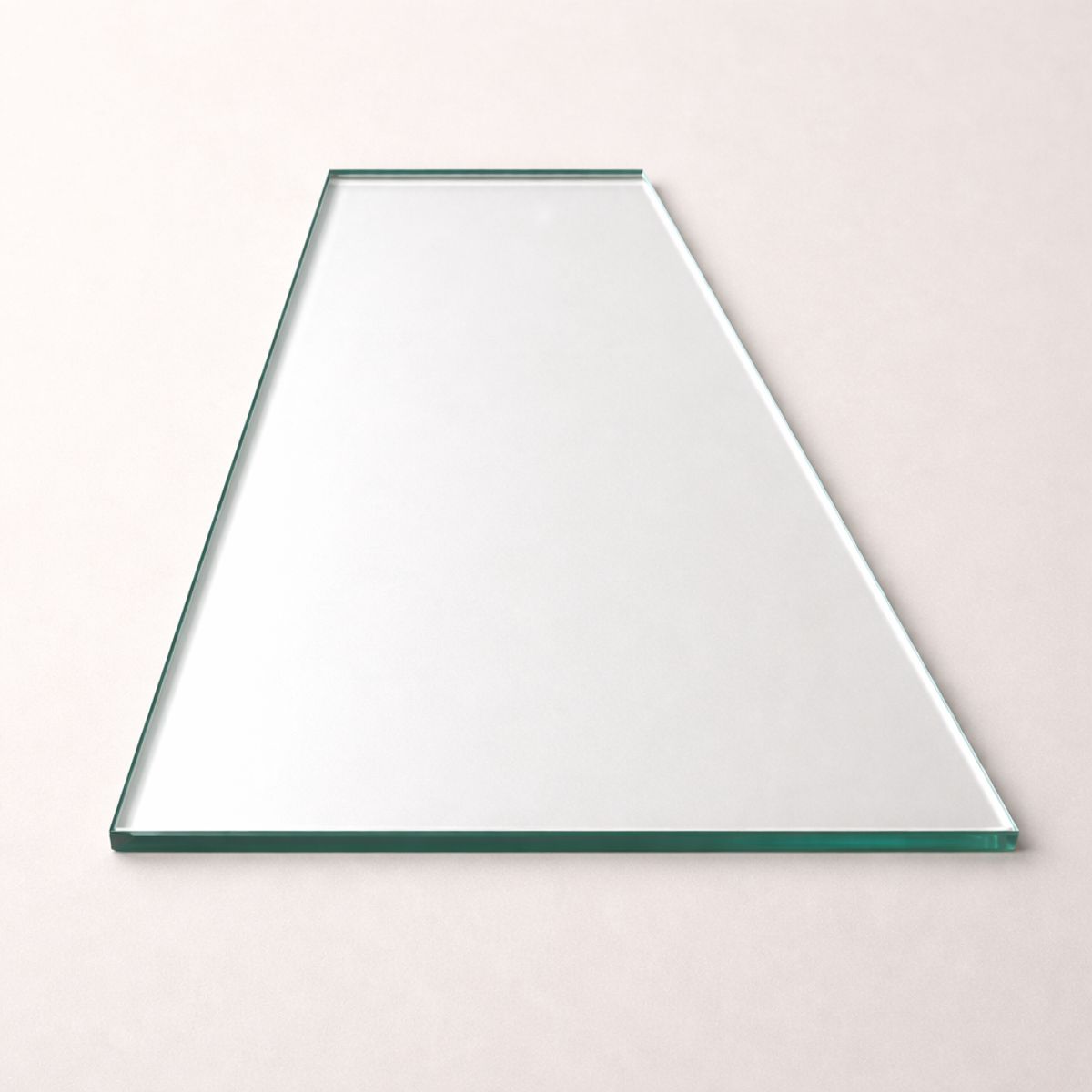 Glasplaat van gehard glas rechthoek met twee schuine zijde