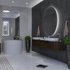 Ronde spiegel met verlichting